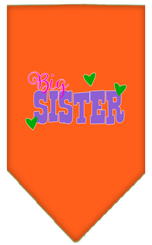 Big Sister Screen Print Bandana Orange Large
